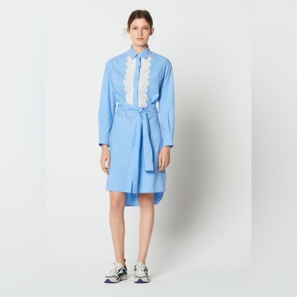 Sandro “Cox” Poplin Dress Fr 40 US 8 - Picture 3 of 13